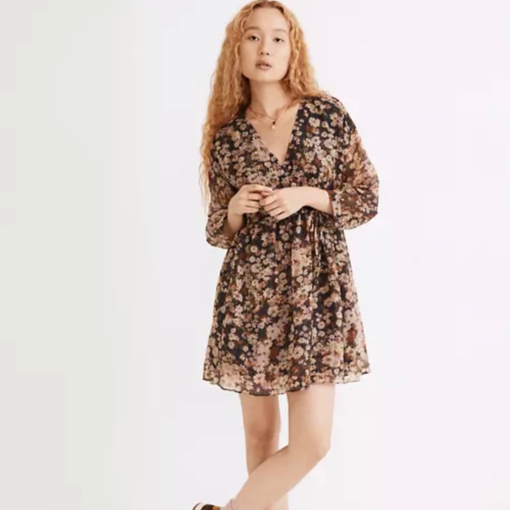 Madewell faux wrap dress in daisy